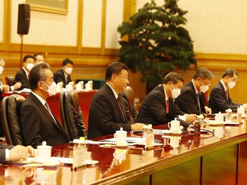 Tổng Bí thư Nguyễn Phú Trọng hội đàm với Tổng Bí thư, Chủ tịch Trung Quốc Tập Cận Bình. (Ảnh: Trí Dũng/TTXVN)