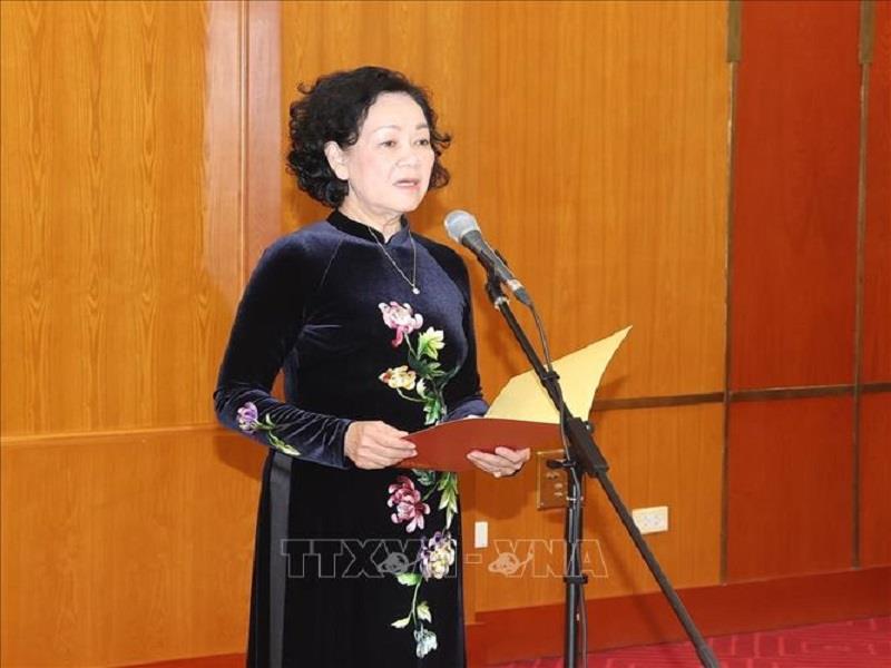 Đồng chí Trương Thị Mai, Ủy viên Bộ Chính trị, Thường trực Ban Bí thư phát biểu. Ảnh: Trí Dũng - TTXVN