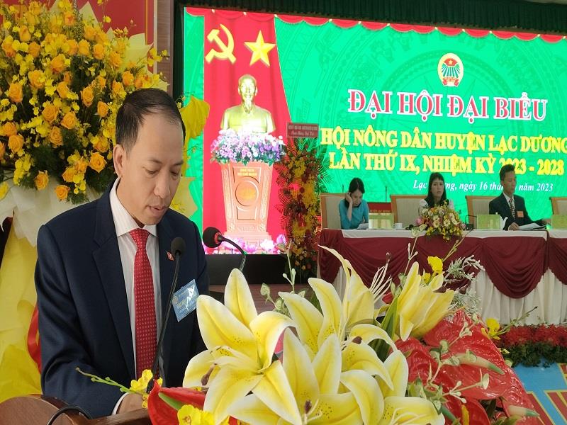 Đồng chí Sử Thanh Hoài - Bí thư Huyện ủy , Chủ tịch HĐND huyện phát biểu chỉ đạo tại Đại hội