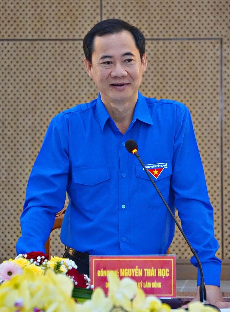 Đồng chí Nguyễn Thái Học - Quyền Bí thư Tỉnh ủy Lâm Đồng phát biểu chỉ đạo tại buổi làm việc