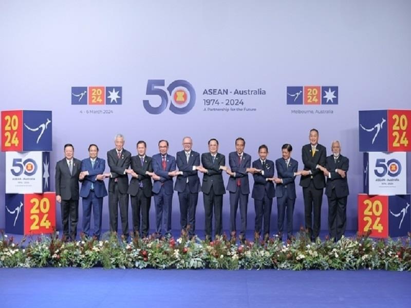 Các nhà lãnh đạo ASEAN và Australia chụp ảnh lưu niệm. (Ảnh: CPV)