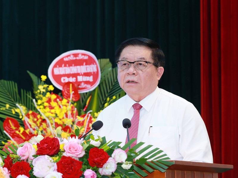 Đồng chí Nguyễn Trọng Nghĩa, Bí thư Trung ương Đảng, Trưởng ban Tuyên giáo Trung ương phát biểu tại hội nghị