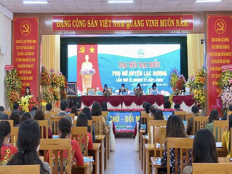 Toàn cảnh Đại hội đại biểu hội LHPN huyện Lạc Dương, nhiệm kỳ 2021 - 2026