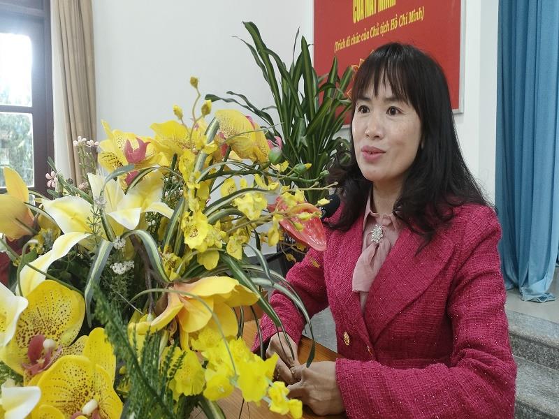Bà Nguyễn Thị Lưu phát biểu nhận nhiệm vụ
