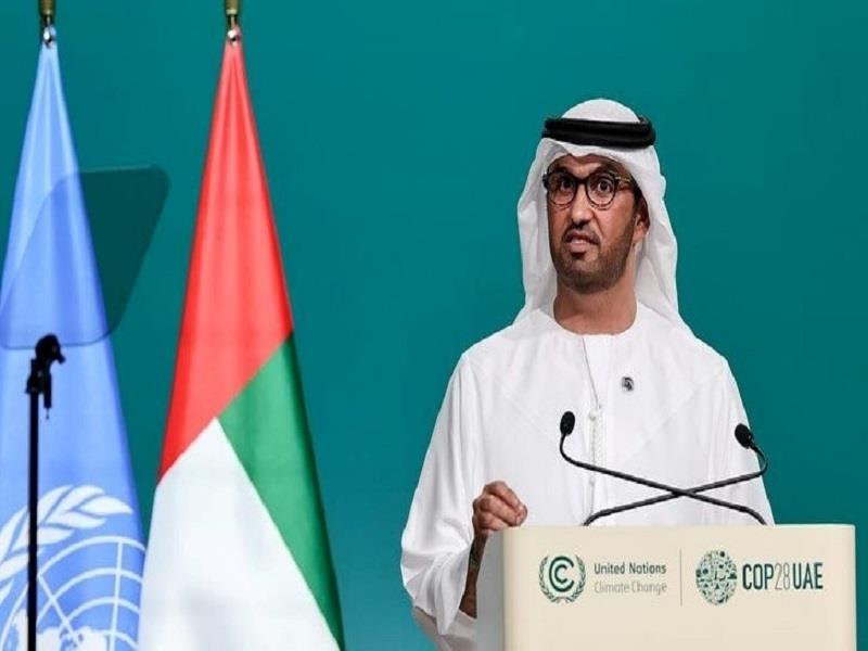 Chủ tịch COP28 - ông Sultan Ahmed al-Jaber phát biểu tại Lễ khai mạc Hội nghị. (Ảnh: Bộ TN&MT)